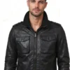 Mens Black Faux Jacket