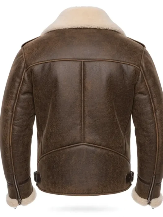 Mens Classic B3 Bomber Sheepskin Leather Jacket