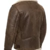 Mens Classic B3 Bomber Sheepskin Leather Jacket Back