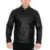 Mens Classic Black Leather Jacket