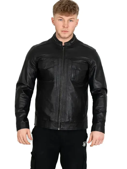 Mens Classic Black Leather Jacket