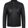 Mens Classic Black Leather Jacket