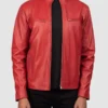 Men,s Ionic Red Leather Biker Jacket
