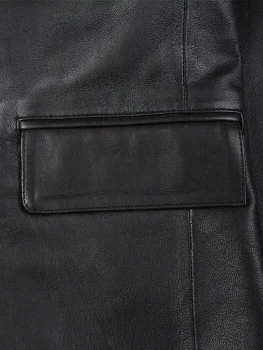 Mens Notch Lapel Two Button Black Blazer Jacket