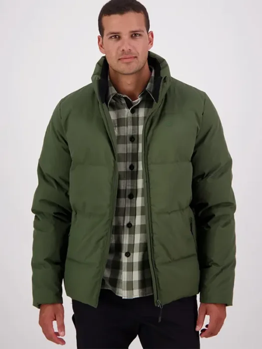 Mens Plume Down Green Puffer Jacket
