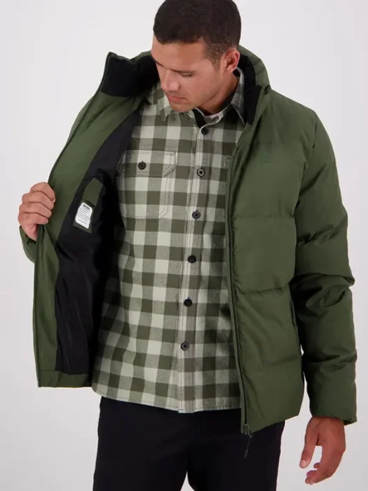 Mens Plume Down Olive Green Jacket