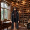 Michelle Saniei 2026 Front Black Leather Coat
