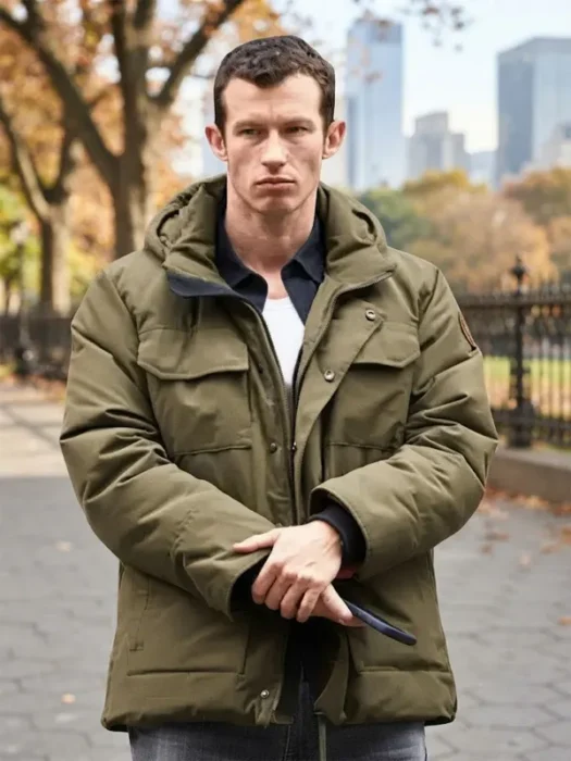 One Night Only 2026 Callum Turner Green Puffer Jacket