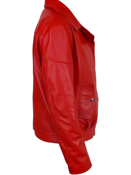 Paris Chris Brown 2026 Red Leather Jacket