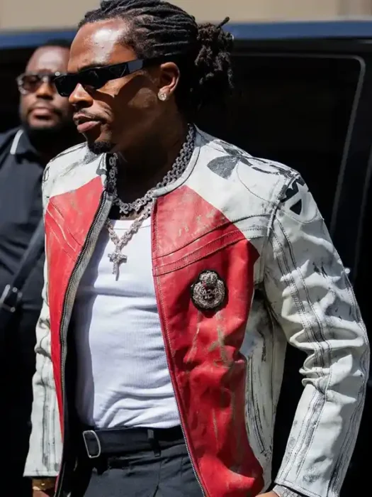Paris Fashion Week 2026 Gunna Biker Leather Jacket