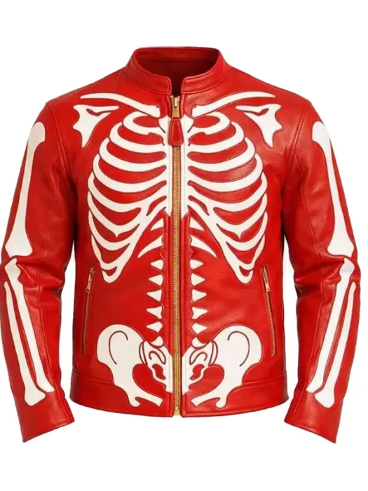 Red Skeleton Leather Jacket