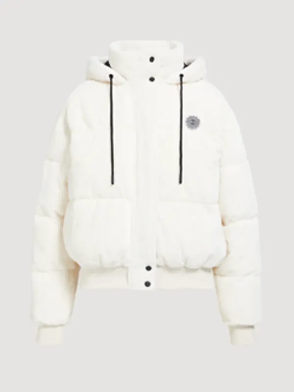 Sherpa Puffer White Jacket