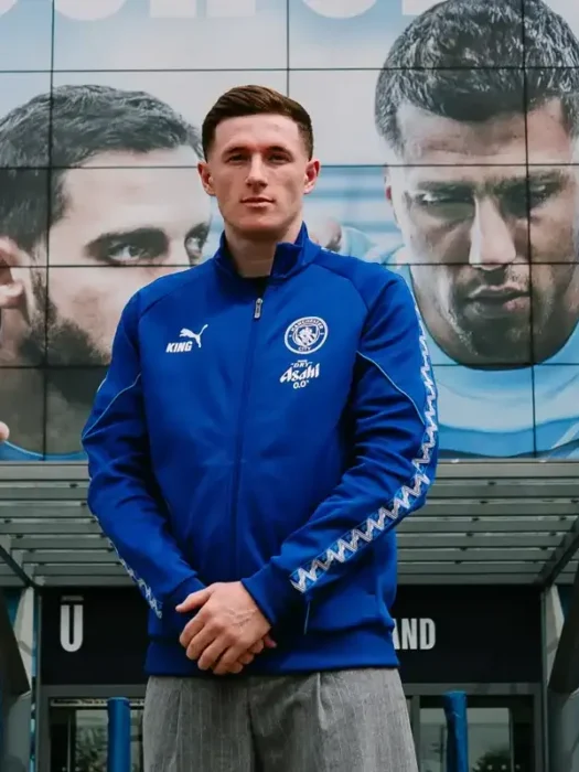Shop Elliot Anderson Manchester City KING Anthem Blue Track Jacket