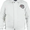 Shop Michael Peters White Wool Beat It Dragon Jacket