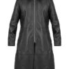 Shop Women Gothic Style Black Leather Zip-Up Vampire Coat