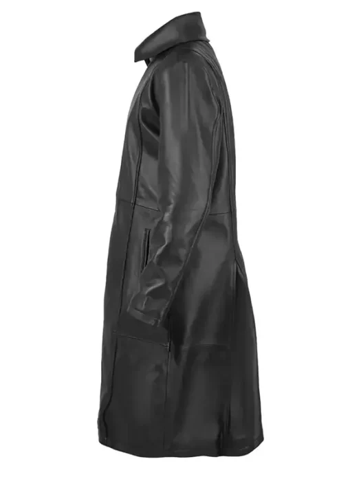 Shop Women Gothic Style Black Leather Zip-Up Vampire Coat for Sale