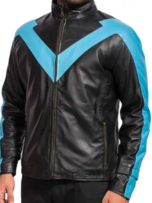 Shop the Nightwing Biker Leather Jacket Inspired by Dick Grayson