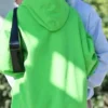 Street Style Hailey Bieber Green Hoodie Back