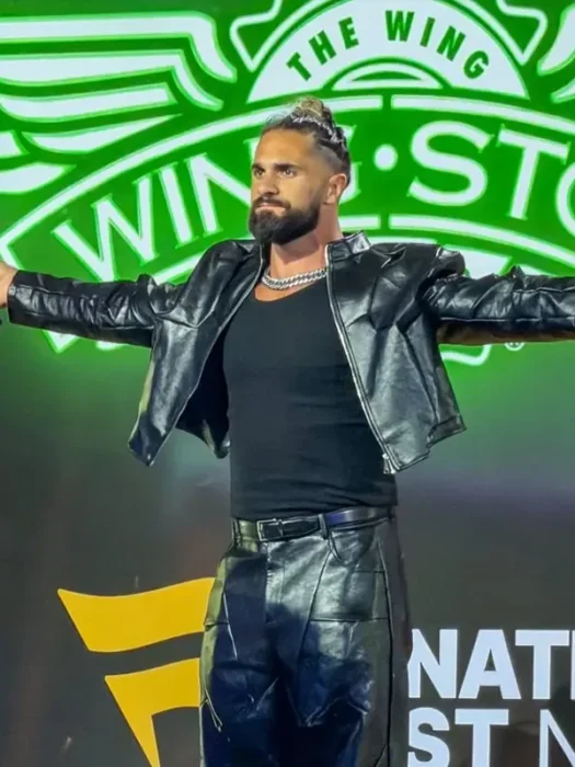 Summerslam Kickoff 2026 Seth Rollins Black Leather Jacket