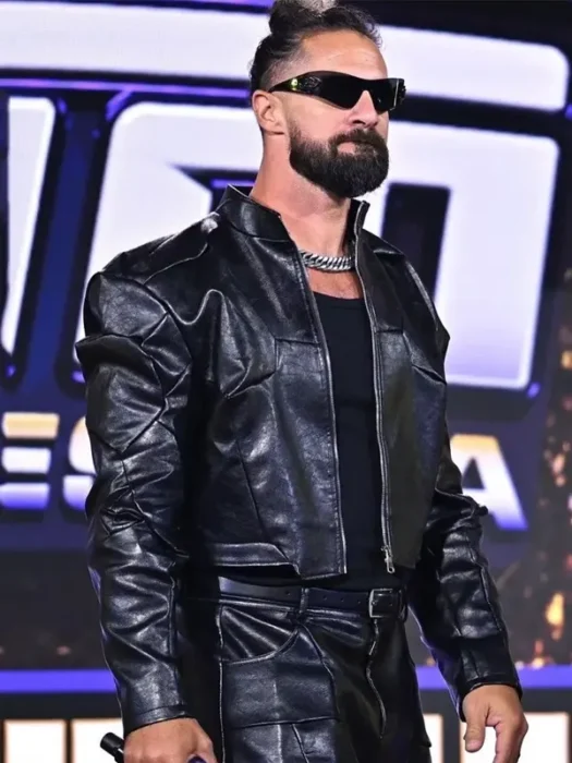 Summerslam Kickoff 2026 Seth Rollins LeatherBlack Jacket