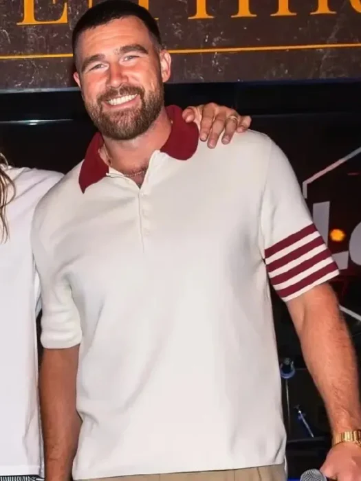 Travis Kelce Stripe Polo Shirt