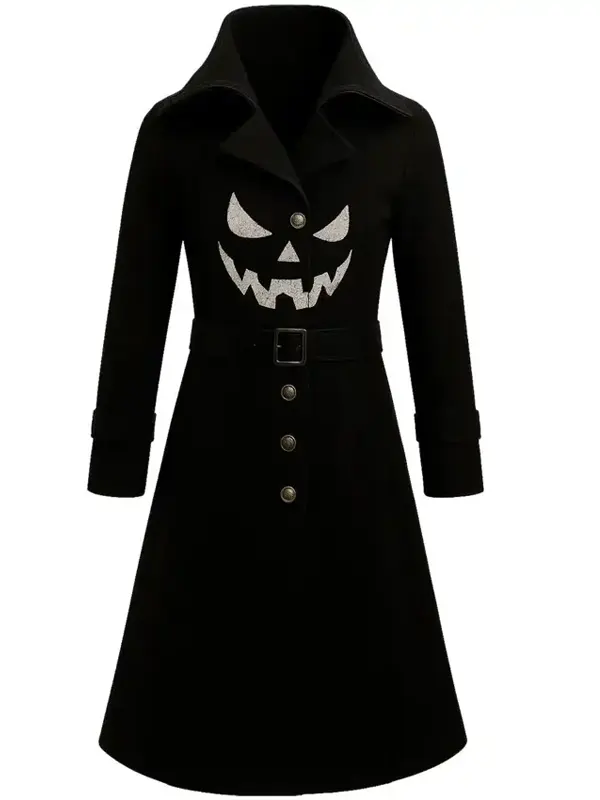 Vampire Halloween Jack O Lantern Long Coat