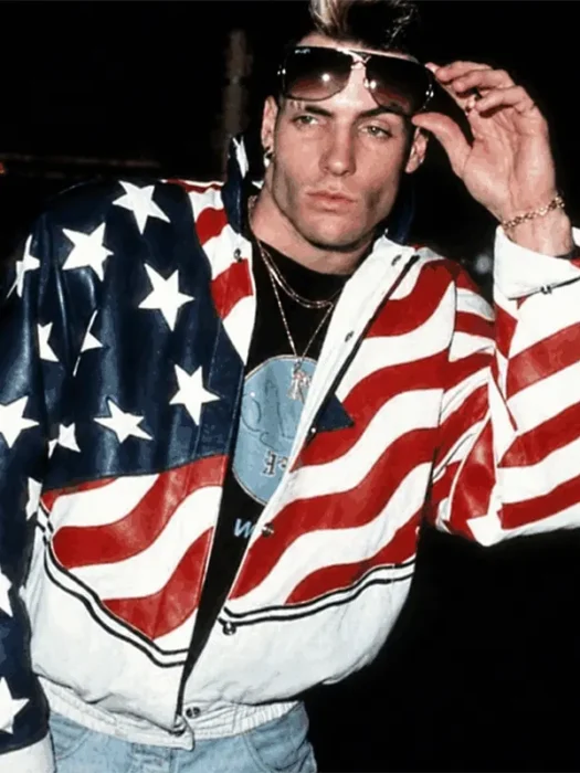 Vanilla Ice USA Flag Leather Jacket