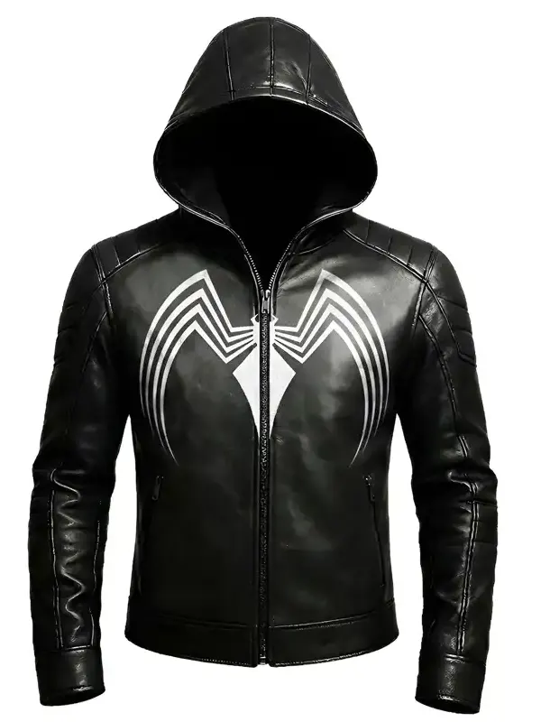 Venom Cosplay Hooded Black Superhero Jacket