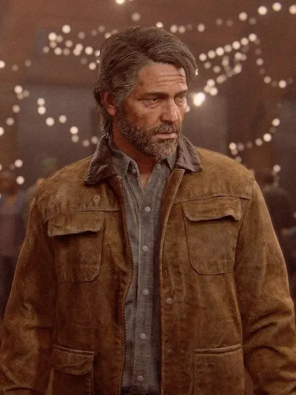 Video Game The Last of Us Part II Joel Miller Brown Suede Jacket