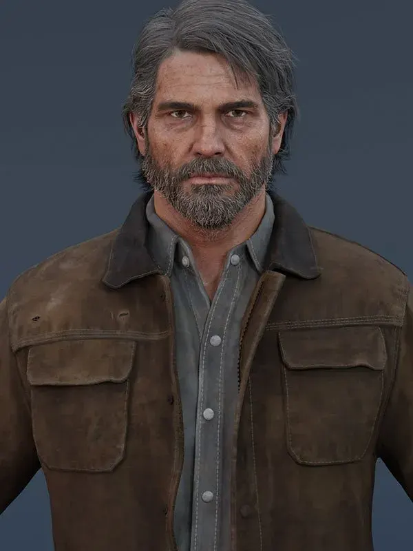 Video Game The Last of Us Part II Joel Miller Brown Suede Trucker Jacket