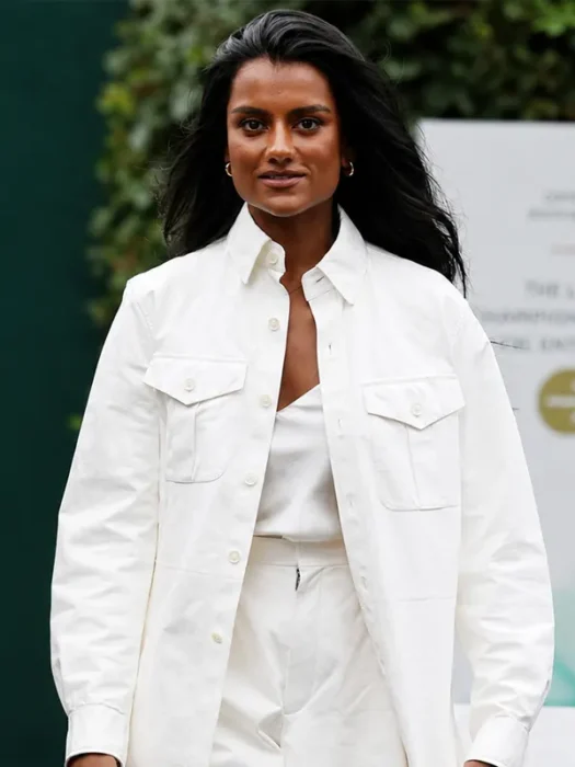 Wimbledon 2026 Simone Ashley White Jacket