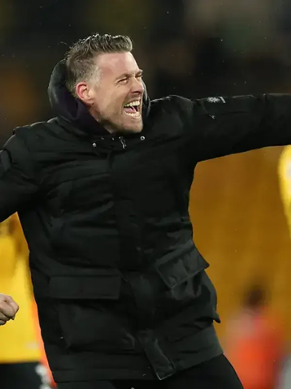 Wolverhampton Wanderers VS Aston Villa Rob Edwards Black Puffer Jacket