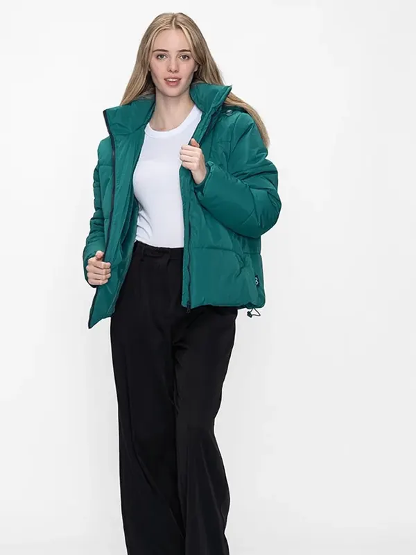 Womens Puffer Green Jacket