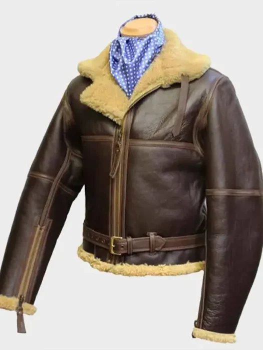 B3 Bomber WW2 RAF Sheepskin Leather Brown Jacket