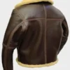B3 Bomber WW2 RAF Sheepskin Leather Brown Jacket Back