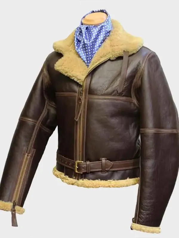B3 Bomber WW2 RAF Sheepskin Leather Brown Jacket