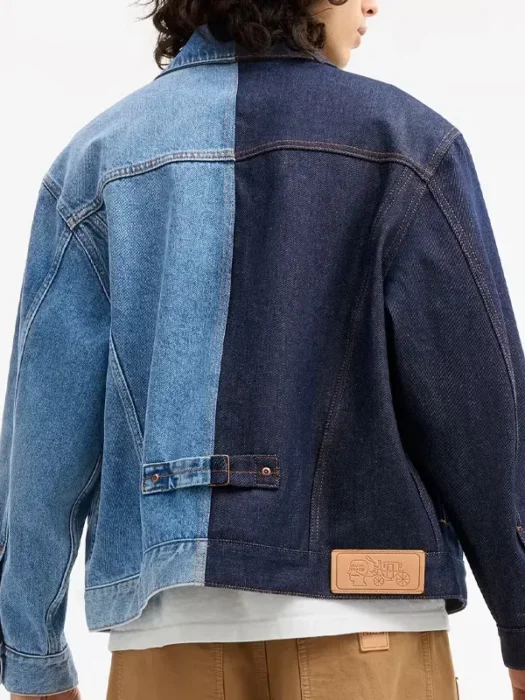 Brain Dead Split Denim Jacket In Recycled Cotton Back