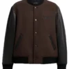 Brown Wool Varsity Jacket