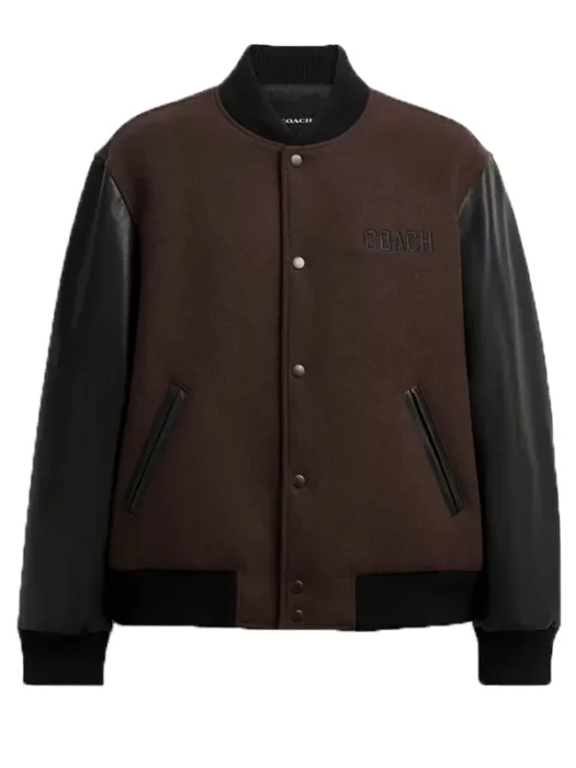Brown Wool Varsity Jacket