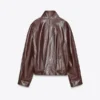 Dark Brown FAUX LEATHER JACKET