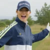European Tour Annabel Dimmock Blue and Wihte Jacket
