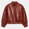 FAUX LEATHER BOMBER JACKET