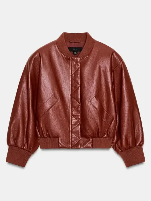FAUX LEATHER BOMBER JACKET
