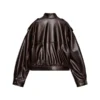 FAUX LEATHER JACKET WITH TABS BACK