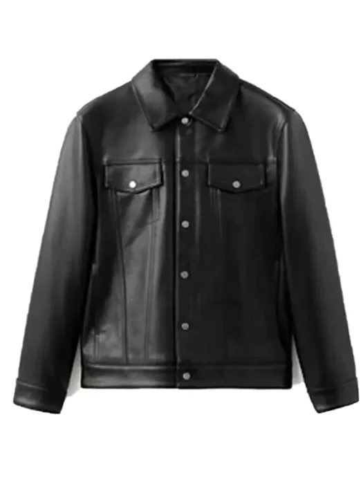 Faux-leather jacket