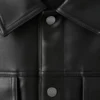 Faux-leather jacket with pockets
