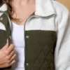 Finley Quilted Sherpa Jacket Khaki