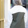 Finley Quilted Sherpa Jacket Khaki Back