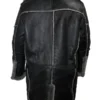 Josh Shearling Fur Lapel Collar Sheepskin Leather Coat Back