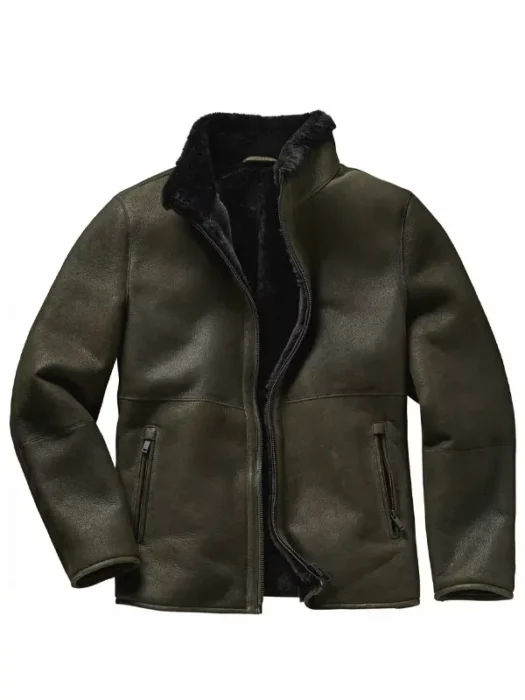 Kalamon olive green lambskin Leather jacket